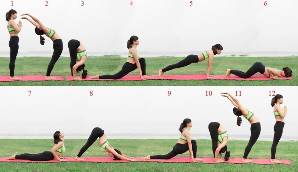 Hướng dẫn 12 động tác yoga chào mặt trời cụ thể