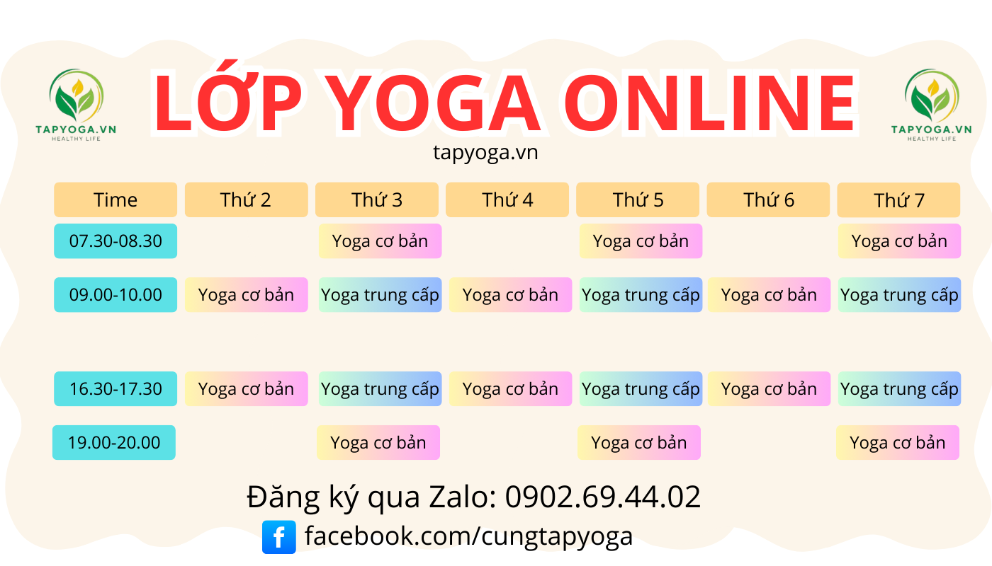 Lớp yoga online tại tapyoga.vn