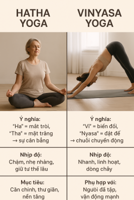 Hatha yoga và Vinyasa yoga khác nhau như thế nào?